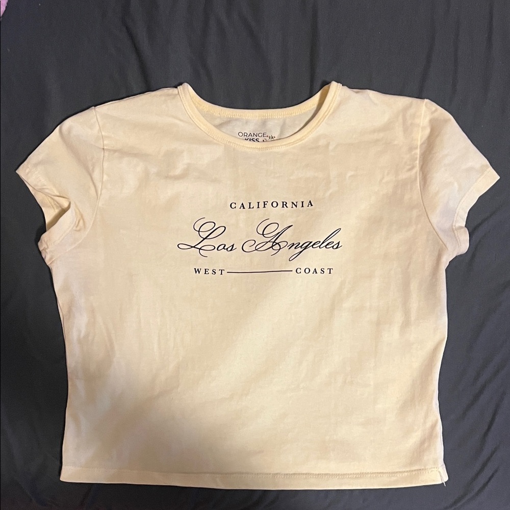 Women's Crop Top - Cream with Black Print